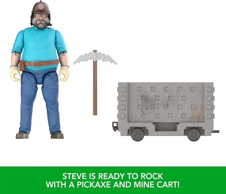 Ігровий набір Mattel Minecraft Movie «Втеча з вибухового вагонетка» зі Стівом та аксесуарами (JGP20) - Фото 3 Ігровий набір Mattel Minecraft Movie «Втеча з вибухового вагонетка» зі Стівом та аксесуарами (JGP20) - зображення 3