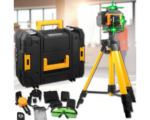 Лазерный уровень со штативом 3D-4D Fixit Laser Профессиональный Нивелир для строительных работ 16 линий с кронштейном - Фото 1 Лазерный уровень со штативом 3D-4D Fixit Laser Профессиональный Нивелир для строительных работ 16 линий с кронштейном - изображение 1