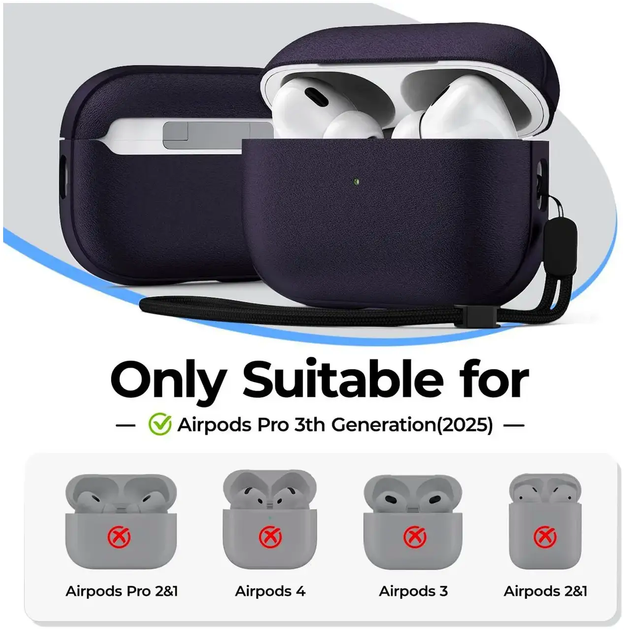 Чехол силиконовый для AirPods 1 2 защита от ударов и царапин легкий доступ фиолетовый - изображение 2