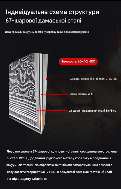 Нож профессиональный кухонный Turwho лезвие 13см из дамасской стали VG10 - Фото 9 Нож профессиональный кухонный Turwho лезвие 13см из дамасской стали VG10 - изображение 9