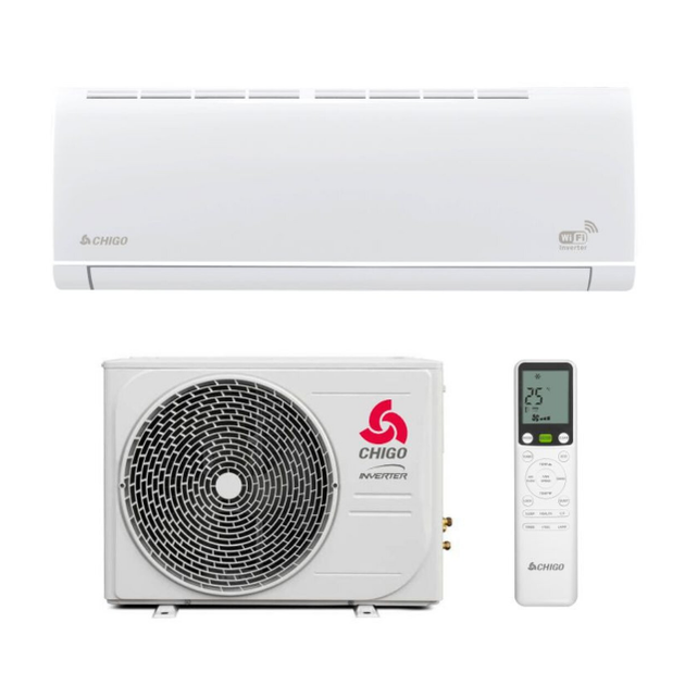 Кондиціонер Chigo Alba CS-70V3G-1H150F 70м2 (-25°С) R32 інверторний, білий + пульт ДК (Wi-Fi) - Фото 1 Кондиціонер Chigo Alba CS-70V3G-1H150F 70м2 (-25°С) R32 інверторний, білий + пульт ДК (Wi-Fi) - зображення 1