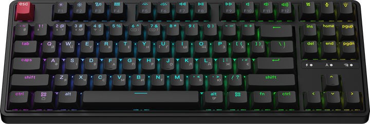 Клавіатура бездротова Keychron C3 Max Super Red Switch Black RGB (C3M-H1-UA) - изображение 2