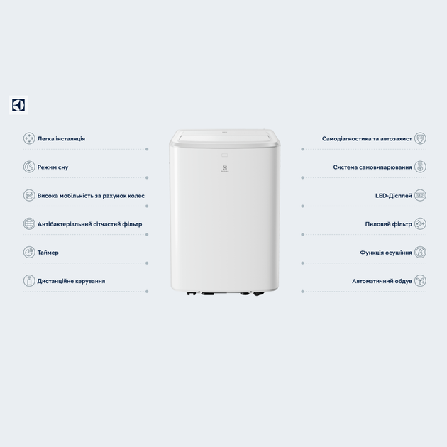 Мобільний кондиціонер Electrolux ChillFlex Pro EXP34U339HW 35м2 (16°С) R290 неінверторний, білий (Wi-Fi Ready) - зображення 10