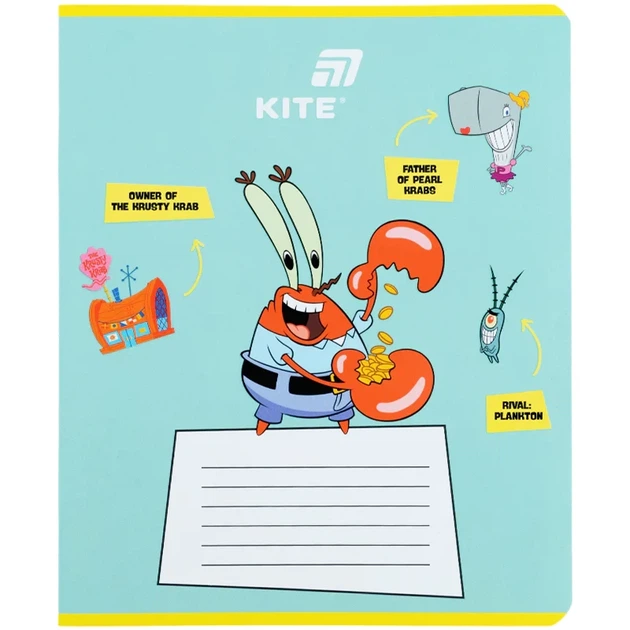 Тетрадь школьная Kite Sponge Bob SB26-234, 12 листов, линия - Фото 6 Тетрадь школьная Kite Sponge Bob SB26-234, 12 листов, линия - изображение 6