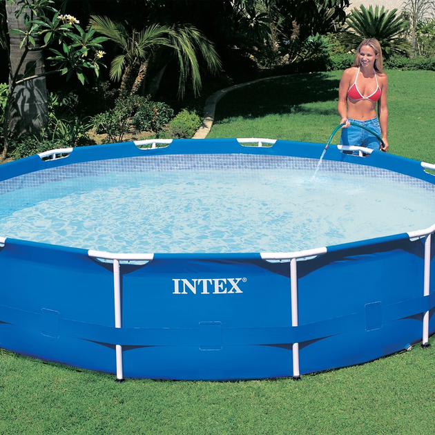 Каркасный бассейн Intex 28210 366х76 см. Metal Frame Pool Круглый бассейн 6503 л для дачи двора и семейного отдыха - изображение 4