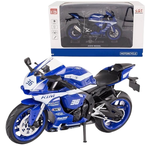 Модель спортивного мотоцикла Tengjia 1:12 Синя 7138111 (6902071381115) - зображення 2