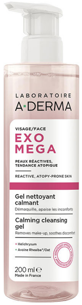 Гель для очищення обличчя A-Derma Exomega заспокійливий 200 мл (3282770401165) - Фото 1 Гель для очищення обличчя A-Derma Exomega заспокійливий 200 мл (3282770401165) - зображення 1