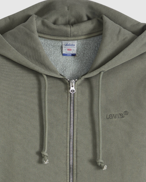 Худі кофта толстовка чоловіча Levi`s Authentic Full Zip Garment Dye Sweatshirt розмір L - изображение 4