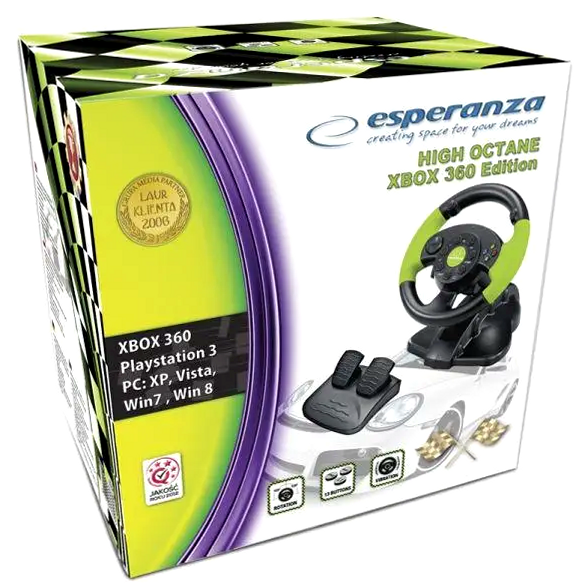 Игровой руль с педалями USB для ПК Xbox 360 PS3 180 градусов вибрация черный Эсперанса KT3424 - Фото 4 Игровой руль с педалями USB для ПК Xbox 360 PS3 180 градусов вибрация черный Эсперанса KT3424 - изображение 4