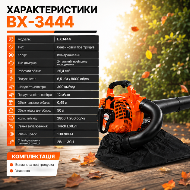 Бензиновая воздуходувка BX-3444 - изображение 4