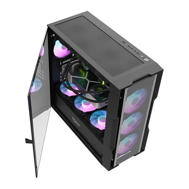 Корпус компьютера DARKFLASH DK431 Mesh + 4 вентилятора ARGB Black (DK431 Mesh Black) - изображение 4