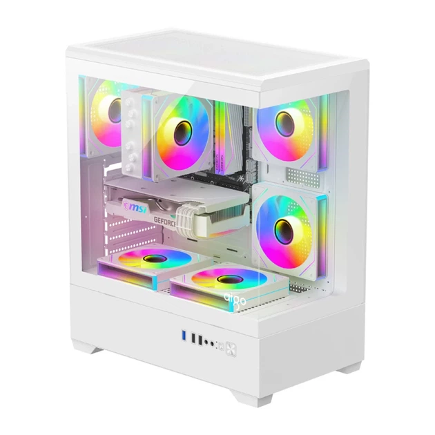 Корпус компьютерный DarkFlash C365 White + 5 вентиляторов - изображение 2