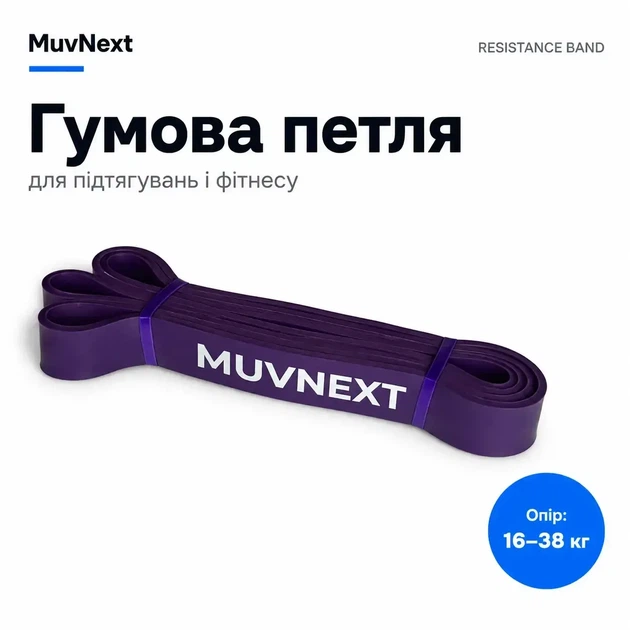 Гумові петлі набір 6-54 кг (4 шт) MuvNext резинки для підтягувань і фітнесу - Фото 7 Гумові петлі набір 6-54 кг (4 шт) MuvNext резинки для підтягувань і фітнесу - зображення 7