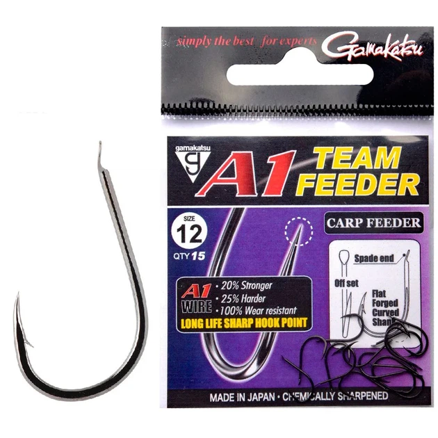 Крючок Gamakatsu A1 Team Feeder Carp Feeder №12 (15шт/уп) black - Фото 1 Крючок Gamakatsu A1 Team Feeder Carp Feeder №12 (15шт/уп) black - изображение 1