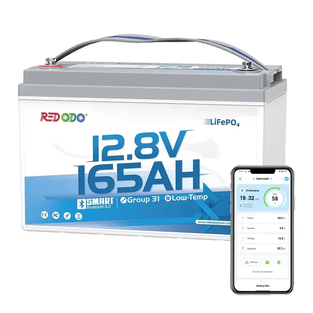 Акумулятор Redodo LiFePO4 12.8В 165А Bluetooth - Фото 1 Акумулятор Redodo LiFePO4 12.8В 165А Bluetooth - изображение 1