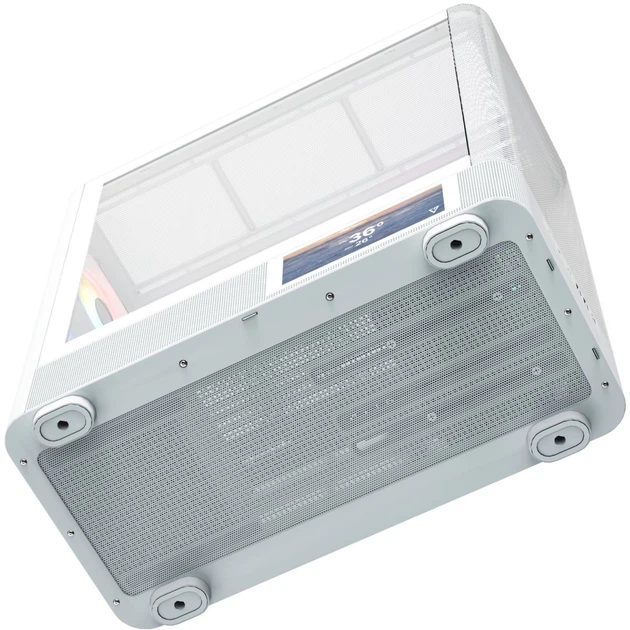 Корпус Modecom VOLCANO AQ400 ARGB MIDI SIDE LCD 6,2”, 4x120mm fans WHITE без БЖ ATX (MC-A-AQ400-4FA-W) - Фото 6 Корпус Modecom VOLCANO AQ400 ARGB MIDI SIDE LCD 6,2”, 4x120mm fans WHITE без БЖ ATX (MC-A-AQ400-4FA-W) - изображение 6