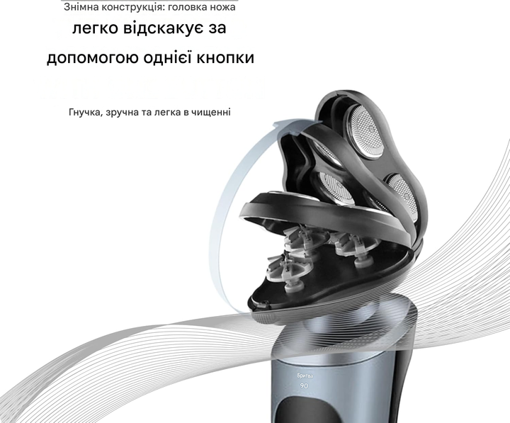 Электробритва роторная 9D Shaver с USB - изображение 8