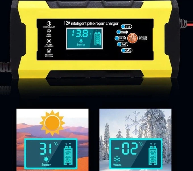 Зарядное устройство интеллектуальное 12V 6A для свинцовых AGM GEL и литиевых аккумуляторов с LCD дисплеем - изображение 4