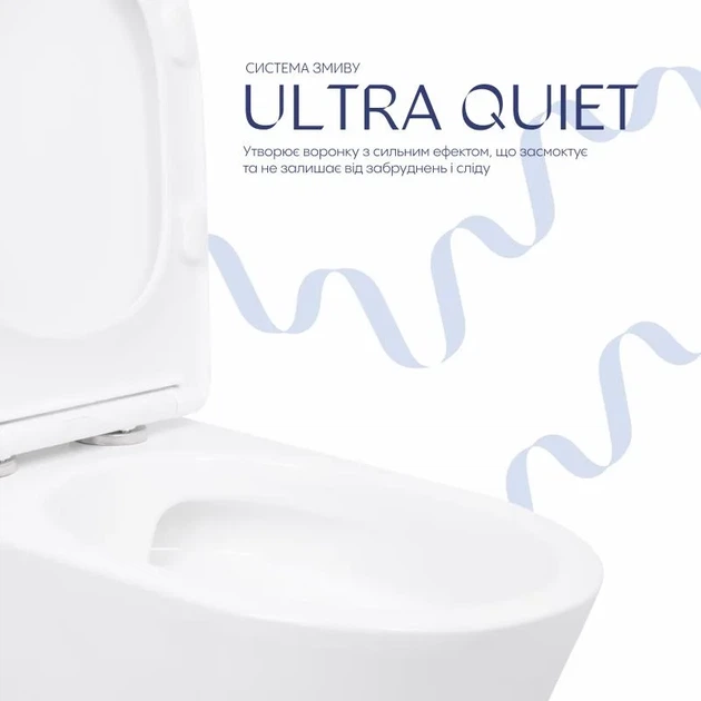 Унитаз напольный Qtap Arvin Ultra Quiet безободковый керамика 630х350х795 мм белый - Фото 5 Унитаз напольный Qtap Arvin Ultra Quiet безободковый керамика 630х350х795 мм белый - изображение 5