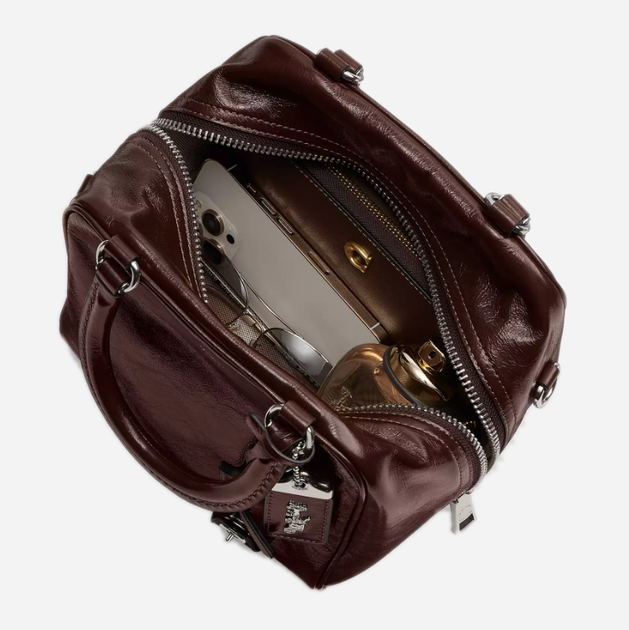 Сумка кросс-боди через плечо женская из натуральной кожи маленькая Coach Cube Rogue Bag 20 BG-COA-125 Бордовая (196395632732) - Фото 5 Сумка кросс-боди через плечо женская из натуральной кожи маленькая Coach Cube Rogue Bag 20 BG-COA-125 Бордовая (196395632732) - изображение 5