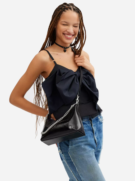 Сумка-багет женская из натуральной кожи средняя Coach Juliet Shoulder Bag 25 BG-COA-129 Черная (196395540167) - Фото 2 Сумка-багет женская из натуральной кожи средняя Coach Juliet Shoulder Bag 25 BG-COA-129 Черная (196395540167) - изображение 2