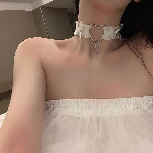 Чокер з сердечком Honey Fashion Accessories білий (80к049) - Фото 1 Чокер з сердечком Honey Fashion Accessories білий (80к049) - изображение 1