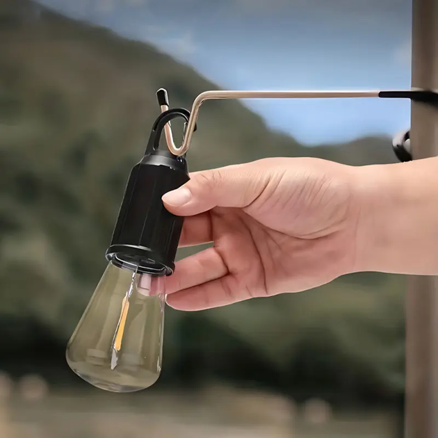 Акумуляторна LED лампочка підвісна BL HK-169C з карабіном, зарядка від USB / Підвісний ліхтар для кемпінгу та дому - зображення 4