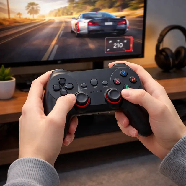 Беспроводной геймпад XO GP2 2.4G для ПК, Steam, Android и PS3, игровой джойстик с радиоканалом 2.4 ГГц, черный - Фото 2 Беспроводной геймпад XO GP2 2.4G для ПК, Steam, Android и PS3, игровой джойстик с радиоканалом 2.4 ГГц, черный - изображение 2