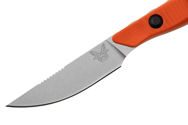 Ніж Benchmade Flyway, компактний ультралегкий, лезо Plain Stonewashed CPM-154, руківя Orange G10, США, 15700 - изображение 4