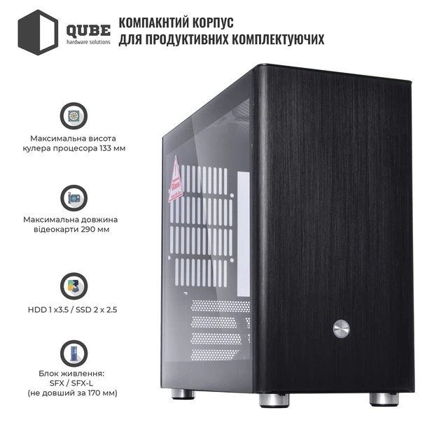 Корпус QUBE V9 Black (QBV9M_WBNU3) - зображення 2