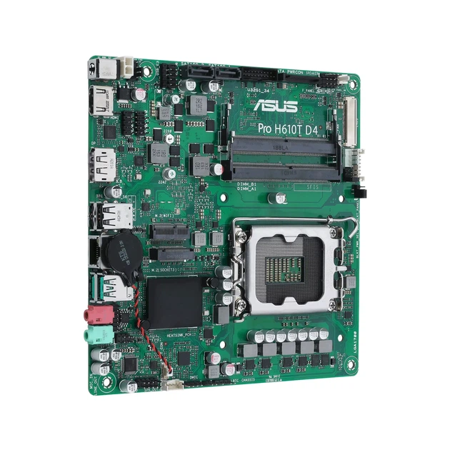 Материнська плата ASUS PRO H610T D4-CSM (s1700, Intel H610, DDR4, Thin Mini-ITX) - зображення 3