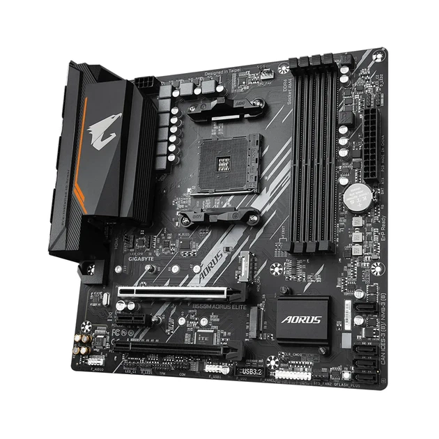 Материнская плата GIGABYTE B550M AORUS ELITE (sAM4, AMD B550, DDR4, mATX) - Фото 2 Материнская плата GIGABYTE B550M AORUS ELITE (sAM4, AMD B550, DDR4, mATX) - изображение 2
