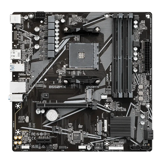 Материнська плата GIGABYTE B550M K (sAM4, AMD B550, DDR4, mATX) - зображення 3
