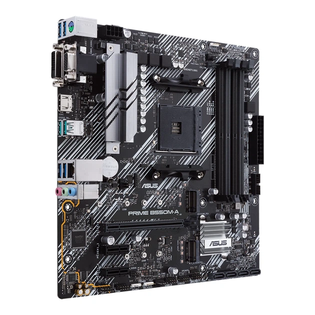 Материнская плата ASUS PRIME B550M-A/CSM (sAM4, AMD B550, DDR4, mATX) - Фото 4 Материнская плата ASUS PRIME B550M-A/CSM (sAM4, AMD B550, DDR4, mATX) - изображение 4