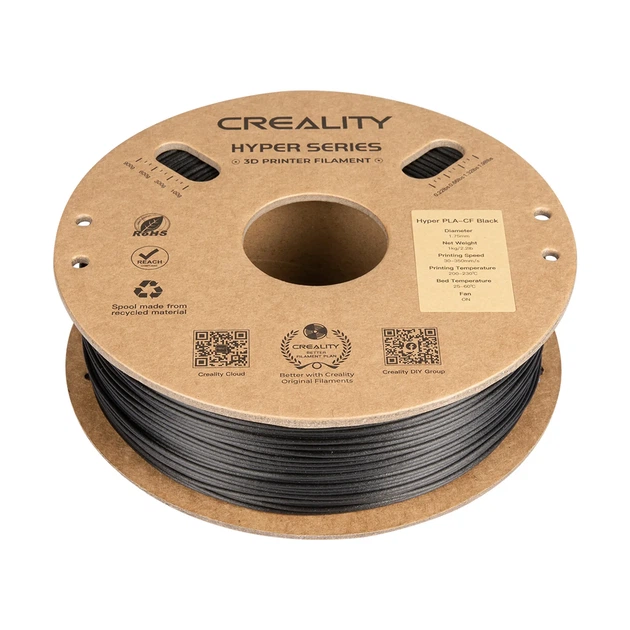 Hyper PLA-CF Filament (пластик) для 3D принтера CREALITY 1кг, 1.75мм, черный (3301060015) - Фото 2 Hyper PLA-CF Filament (пластик) для 3D принтера CREALITY 1кг, 1.75мм, черный (3301060015) - изображение 2