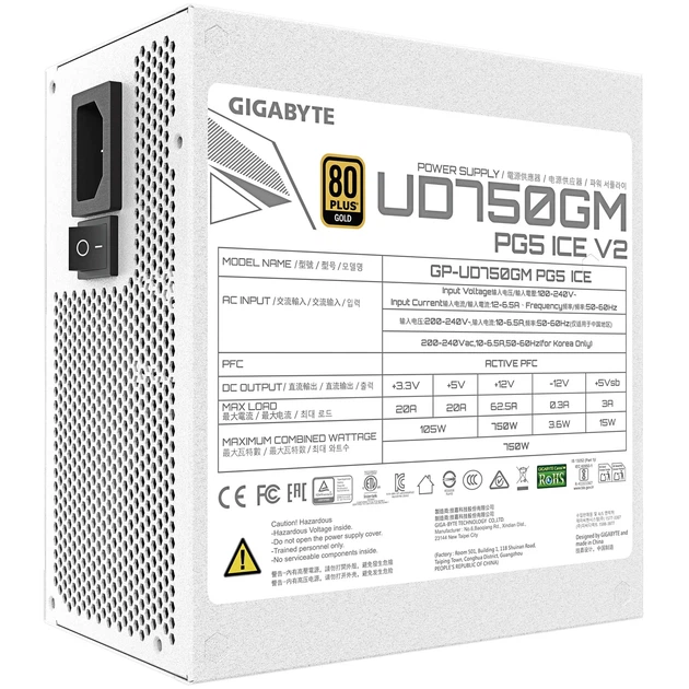 Блок питания GIGABYTE UD750GM PG5 ICE 750W 80+ Gold (GP-UD750GM PG5 ICE) - изображение 6