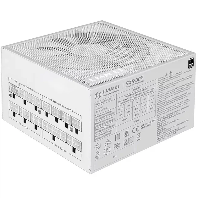 Блок питания Lian Li SX1200P White, EU cord (G9P.SX1200P.W000.EU) - Фото 2 Блок питания Lian Li SX1200P White, EU cord (G9P.SX1200P.W000.EU) - изображение 2