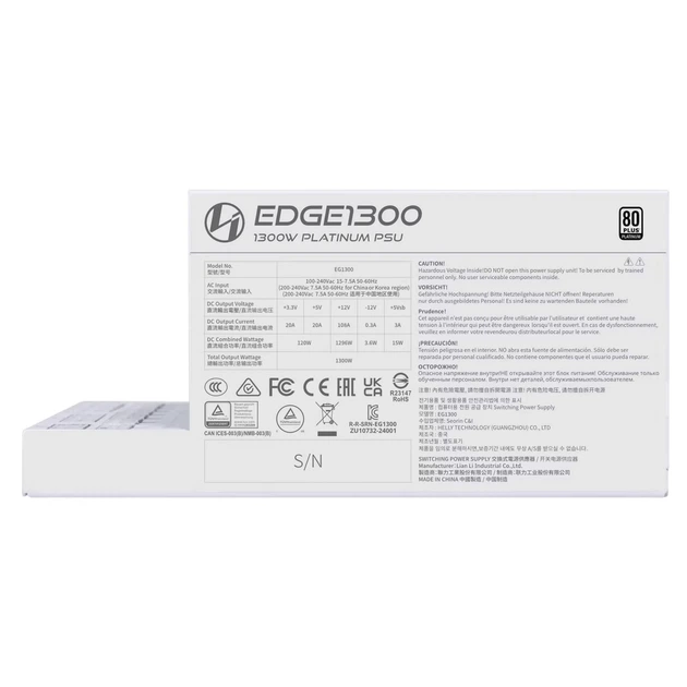 Блок питания Lian Li EDGE1300 80 PLUS Platinum White (G9P.EG1300.WE00.EU) - изображение 4