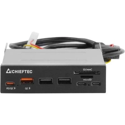 Считыватель флеш-карт Chieftec 3.5" 2xUSB3.2/2xType-C/1xPD3.0/1xQC3.0 USB (CRD-908H) - изображение 3