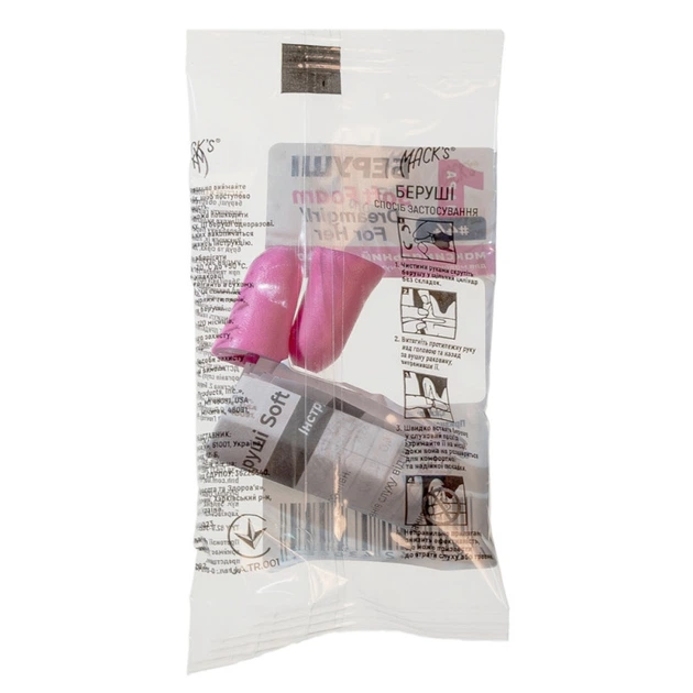 Беруши MACK`S Soft Foam Dreamgirl For Her защита от шума до 33 дБ розовые 1 пара 9688 - изображение 2