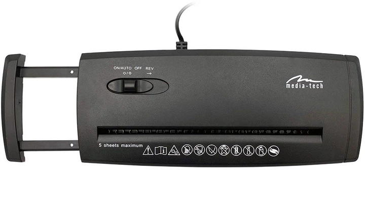 Знищувач документів Media-Tech MT215, A4, 80g х 5, CD/DVD, 9,5 л., P-1, O-1 (MT215) - изображение 8