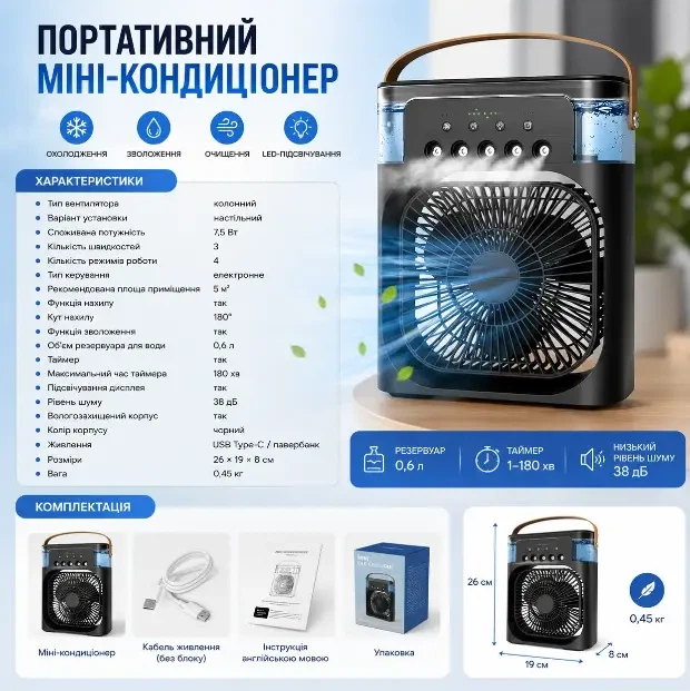 Настольный вентилятор для дома и офиса TYPE-C - Фото 3 Настольный вентилятор для дома и офиса TYPE-C - изображение 3