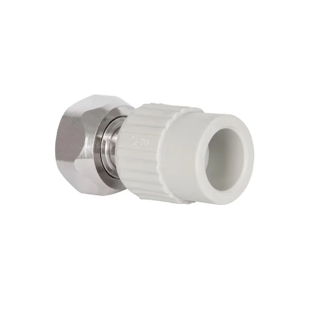 Муфта PPR 20х3/4" ВР с накидной гайкой серый PPR/латунь - Фото 3 Муфта PPR 20х3/4" ВР с накидной гайкой серый PPR/латунь - изображение 3