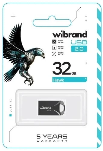 Флеш накопичувач USB 32Gb Wibrand Hawk, Black, USB 2.0 (WI2.0/HA32M1B) - зображення 2