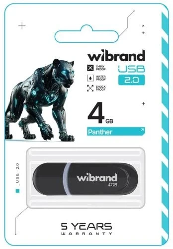 Флеш накопичувач USB 4Gb Wibrand Panther, Black, USB 2.0 (WI2.0/PA4P2B) - Фото 2 Флеш накопичувач USB 4Gb Wibrand Panther, Black, USB 2.0 (WI2.0/PA4P2B) - зображення 2