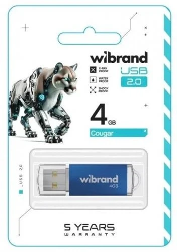 Флеш накопитель USB 4Gb Wibrand Cougar, Blue, USB 2.0 (WI2.0/CU4P1U) - изображение 2