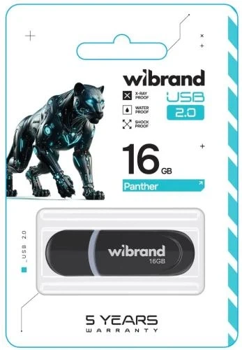 Флеш накопичувач USB 16Gb Wibrand Panther, Black, USB 2.0 (WI2.0/PA16P2B) - зображення 2
