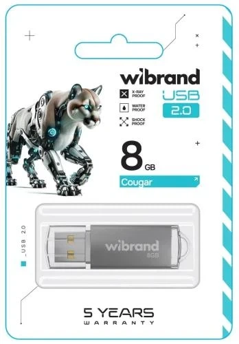 Флеш накопитель USB 8Gb Wibrand Cougar, Silver, USB 2.0 (WI2.0/CU8P1S) - Фото 2 Флеш накопитель USB 8Gb Wibrand Cougar, Silver, USB 2.0 (WI2.0/CU8P1S) - изображение 2