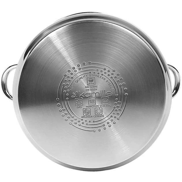 Кастрюля Kamille KM-5401, 4.5 л, Ø20 см, нержавеющая сталь, стеклянная крышка, для всех плит - изображение 4