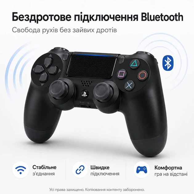 Геймпад PS4 бездротовий DualShock 4 джойстик Bluetooth акумуляторний контролер для ігор консолі смартфона планшета сумісний з ПК смартфоном Android iOS iPad V2 Sony wireless USB зарядка портативний ігровий ергономічний тригерний оригінал pro чорний - зображення 2